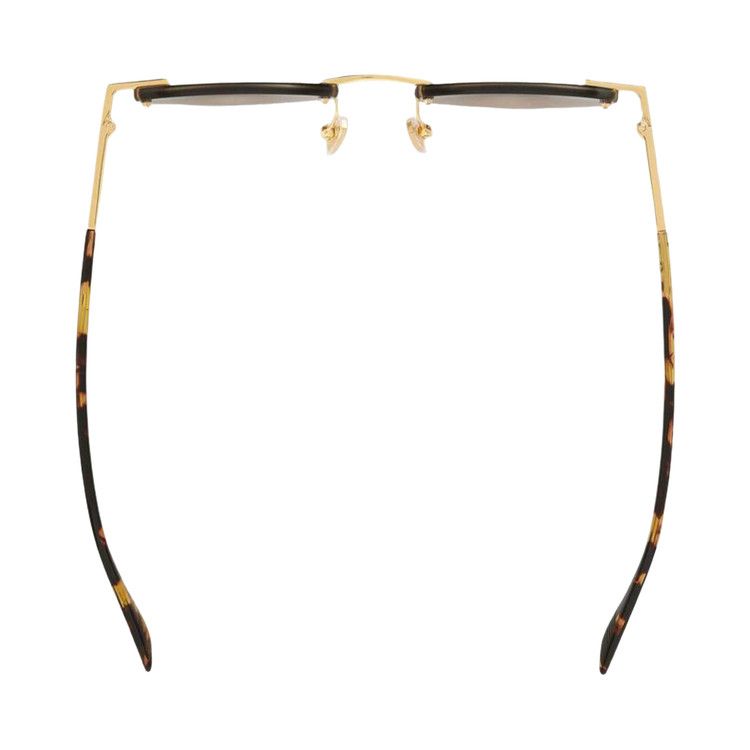 Топ Bottega Veneta Gold Round Sunglasses, Gold/Brown — фото 2