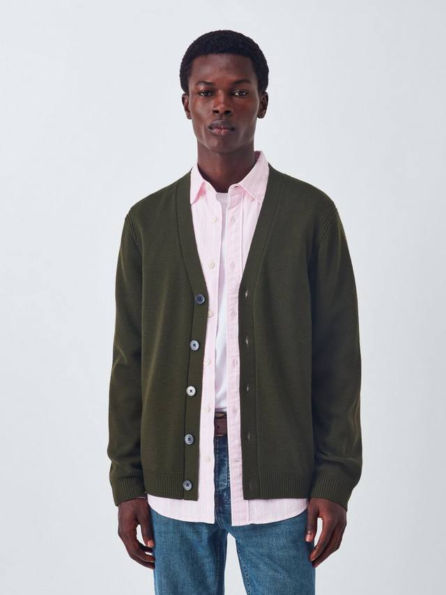 

Кардиган из мериносовой шерсти с V-образным вырезом John Lewis, Army Green