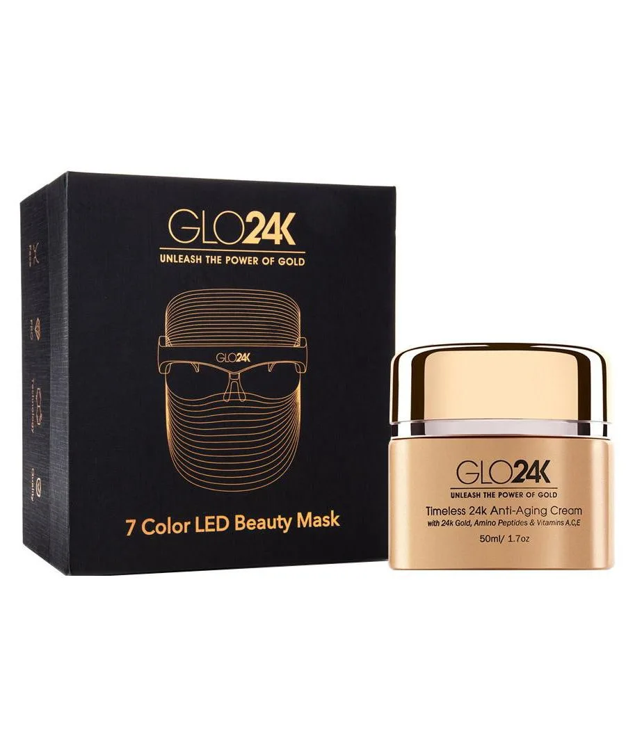 Маска для лица Glo24K — Цветная светодиодная + антивозрастной с -каратным золотом