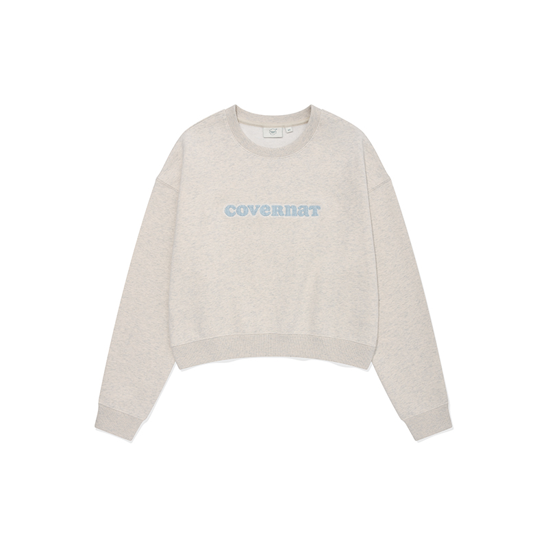 

Кроп-свитшот с круглым вырезом универсальный повседневный женский Oat COVERNAT, Oat
