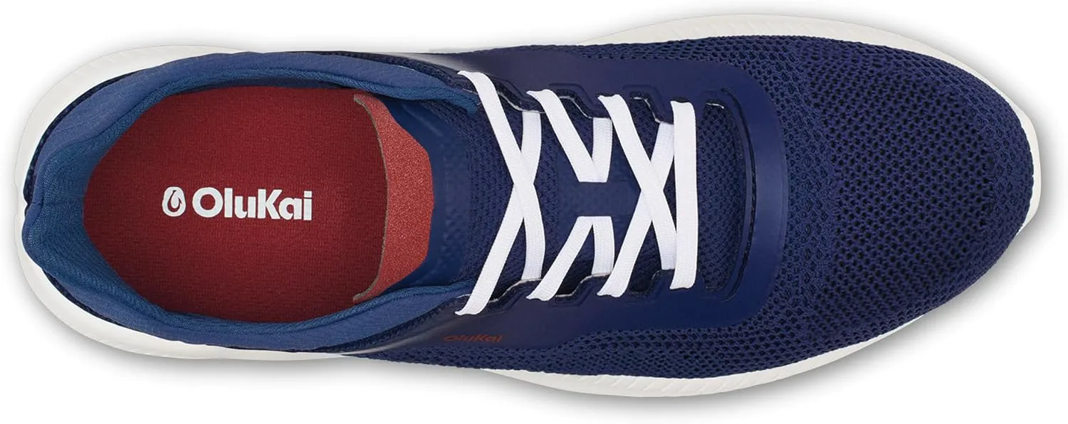 

Мужские кроссовки OLUKAI Island Hopper, готовые к путешествиям и универсальные спортивные туфли, мягкая и дышащая трикотажная ткань, конструкция с открытой пяткой, глубокий синий