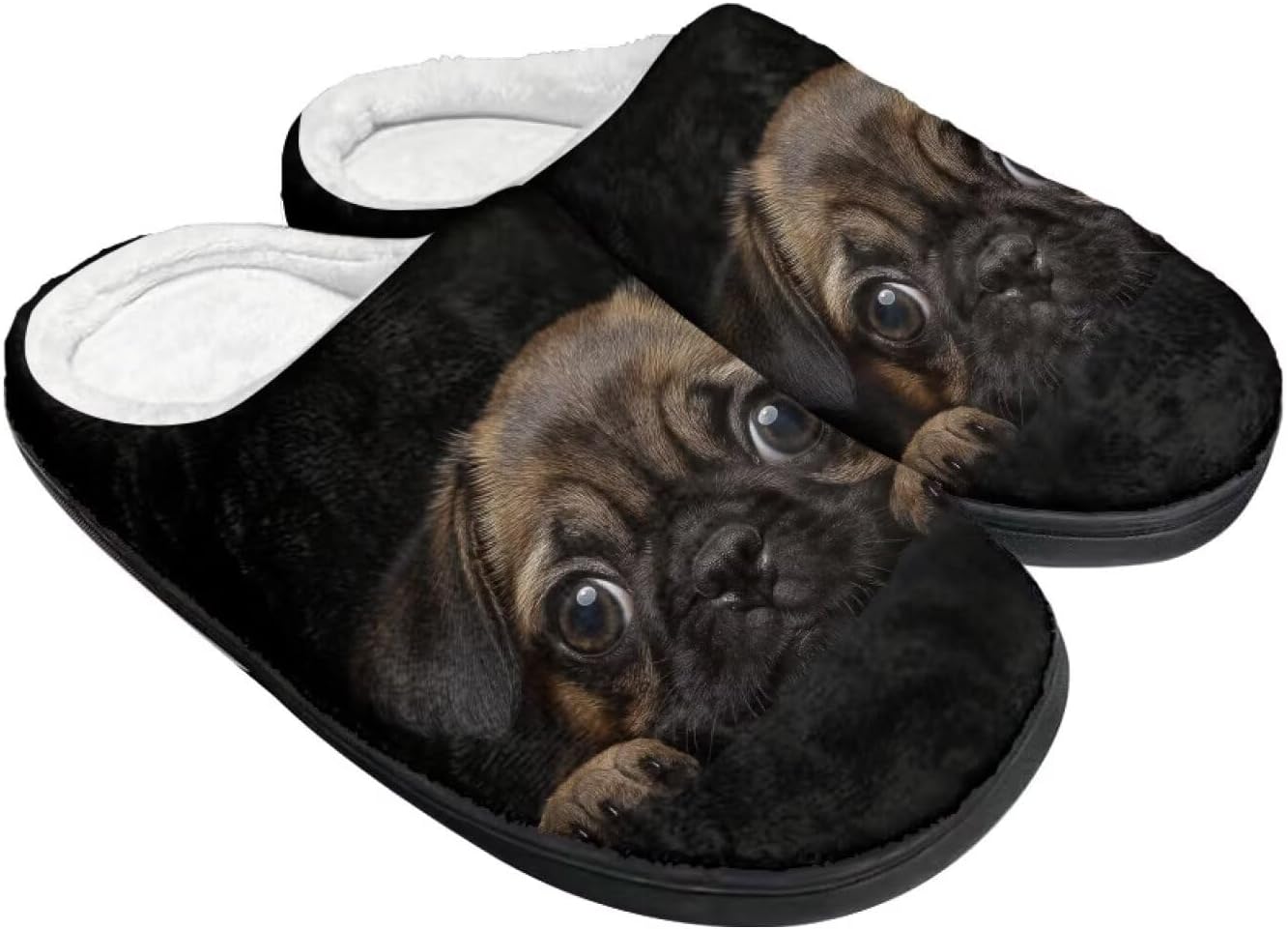 

Тапочки Tomeusey для женщин - домашние и хлопковые тапочки с противоскользящей подошвой, подарок для женщин и мужчин, Pug