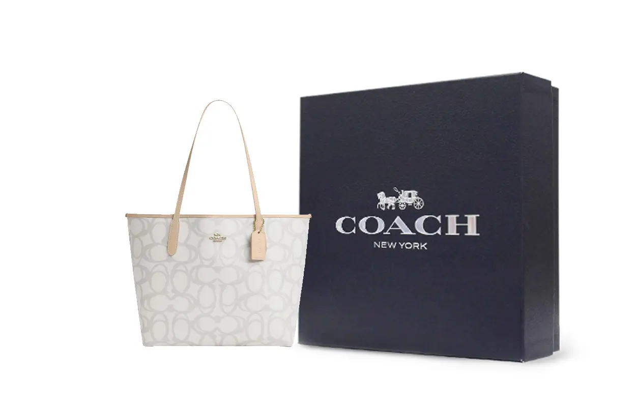 

COACH Городская сумка-шопер из прорезиненного хлопка