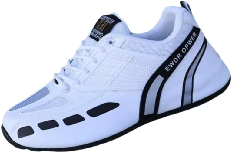 

Мужские повседневные кроссовки на платформе - модный спортивный дизайн подошвы, сочетающий повседневный комфорт и стиль Hoalox, белый