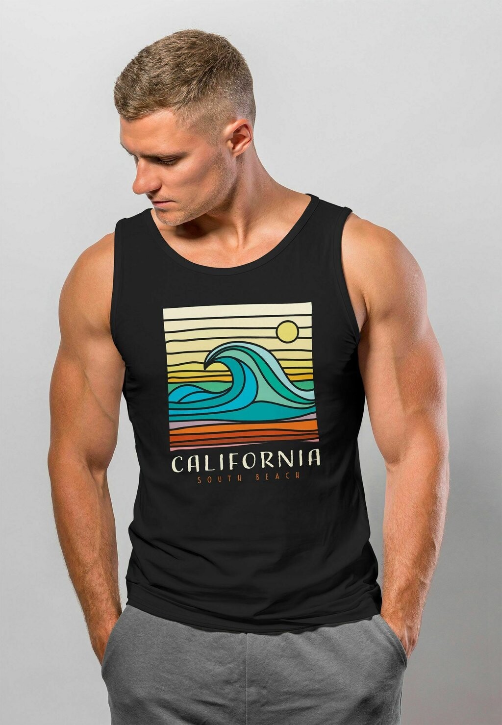 

Топ CALIFORNIA SOUTH BEACH WELLE WAVE SURFING PRINT Neverless, цвет schwarz