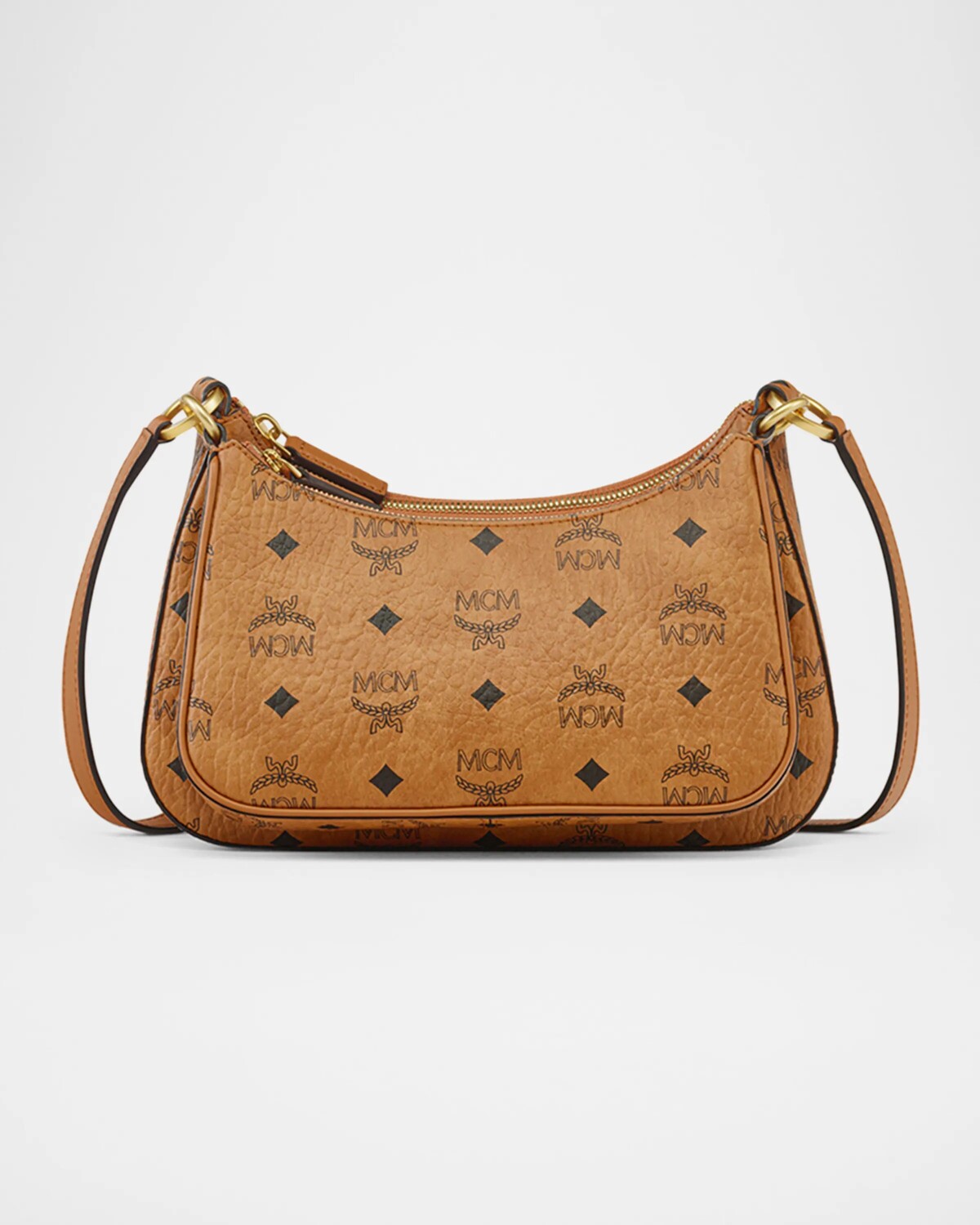 

Маленькая сумка через плечо Aren Visetos на молнии Mcm, цвет Cognac