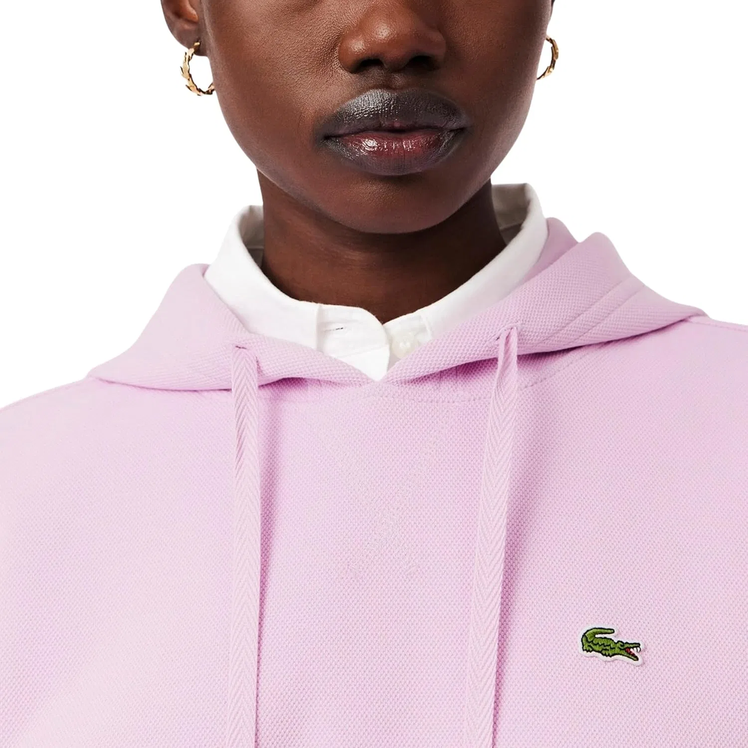 Толстовка Lacoste Albizia из пике с капюшоном, женская, однотонная — фото 2