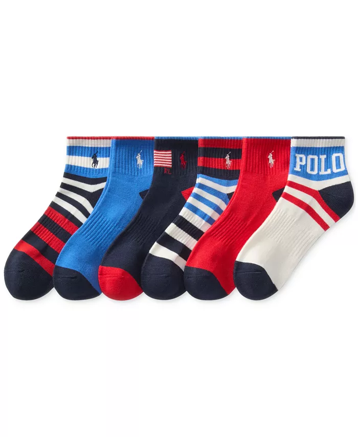 

Мужские носки 6 пар Polo USA Quarter Socks Polo Ralph Lauren, синий