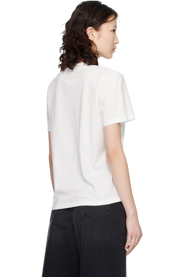 Mm6 Maison Margiela Футболка Off-White с изображением аэрозольной краски — фото 3