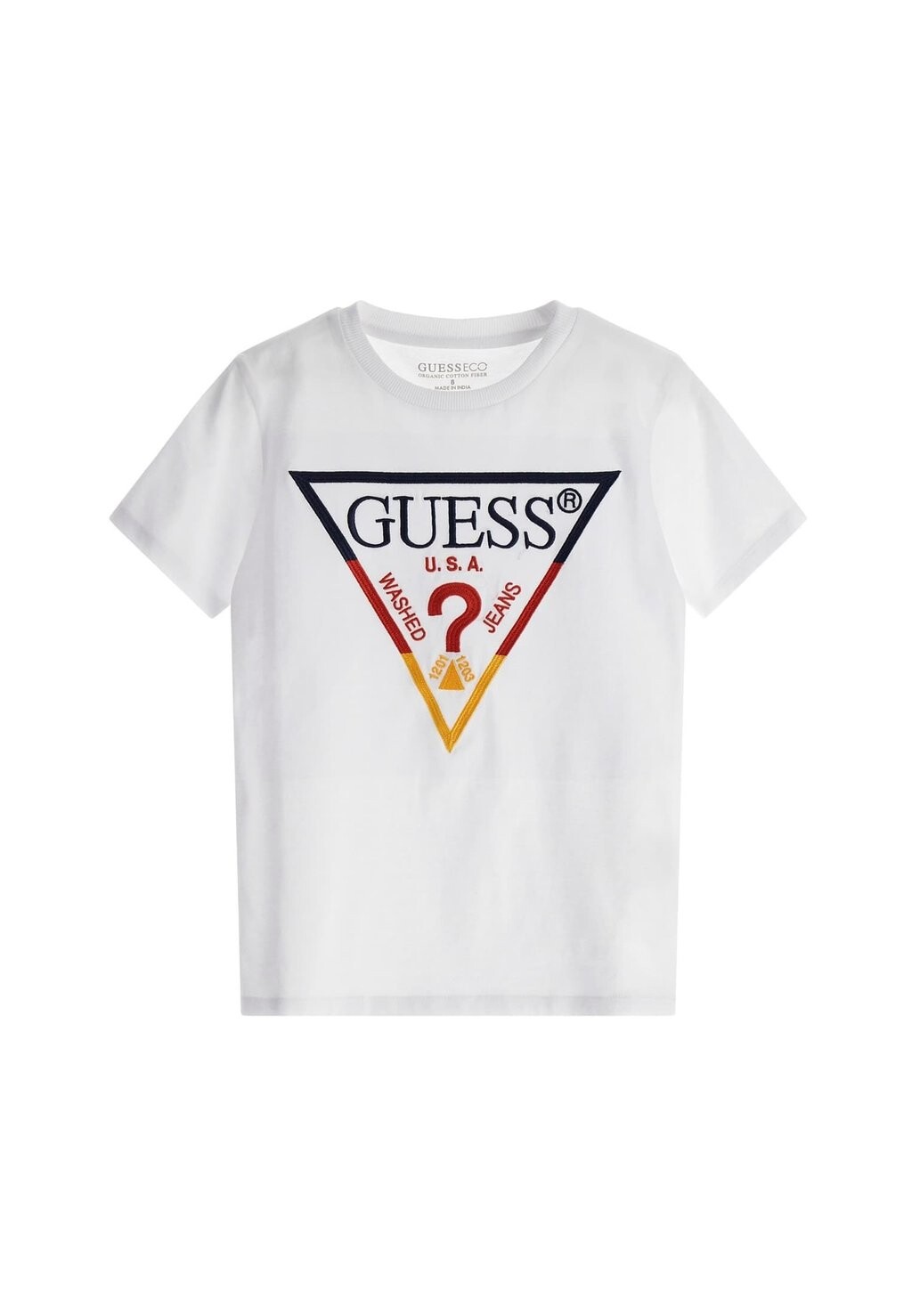

Футболка с принтом MIT LOGO DREIECK VORN Guess, цвет weiß
