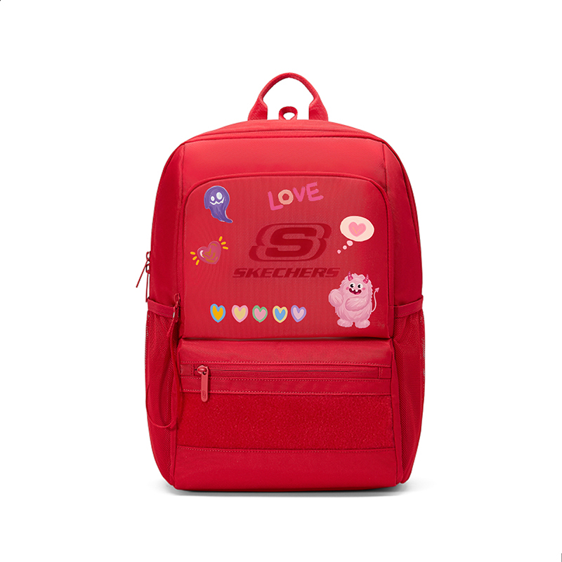 

Большой унисекс рюкзак из полиэстера разноцветный Skechers, красный