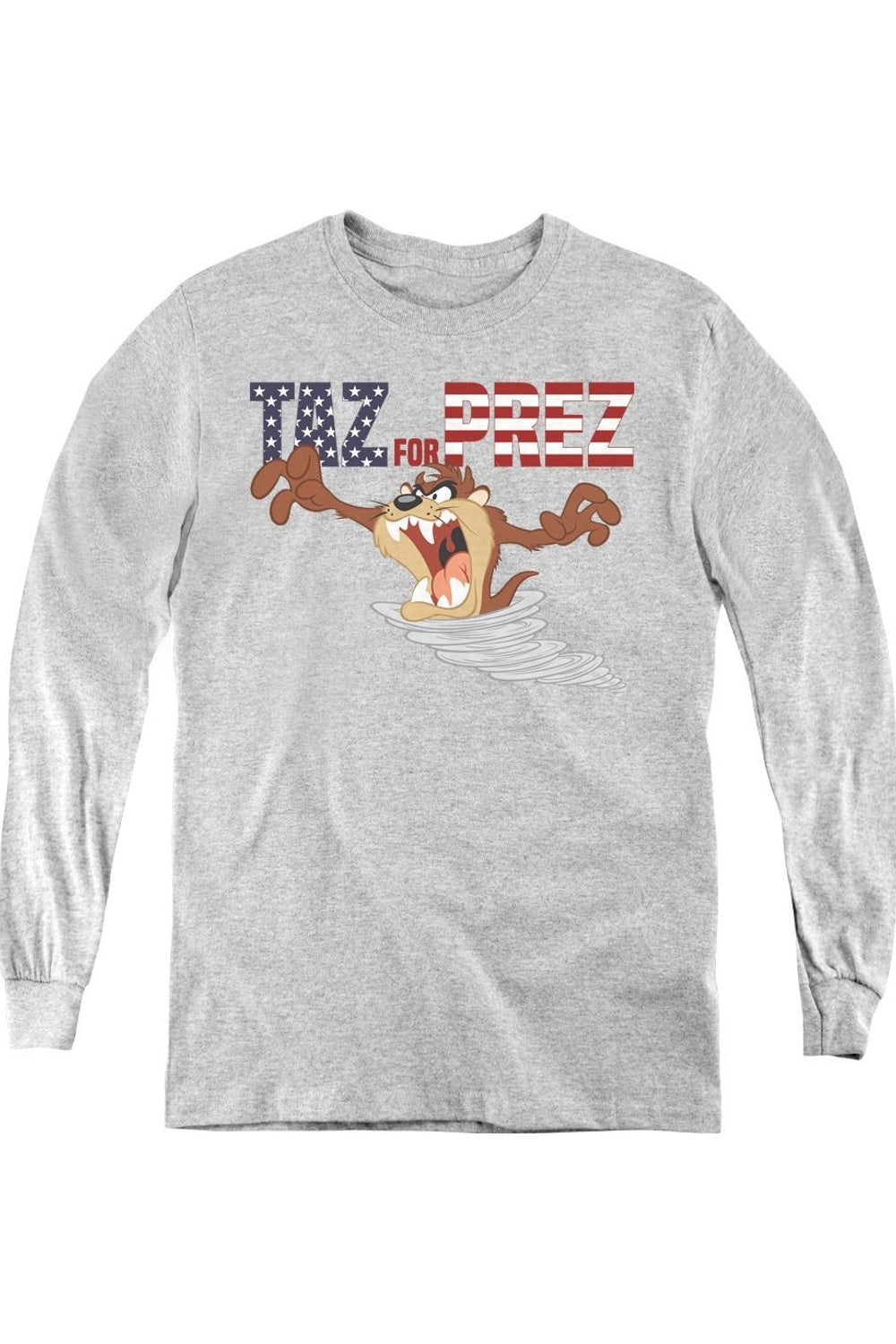 

Футболка с длинным рукавом для детей Looney Tunes Taz For Prez 3 Gildan, Athletic Heather