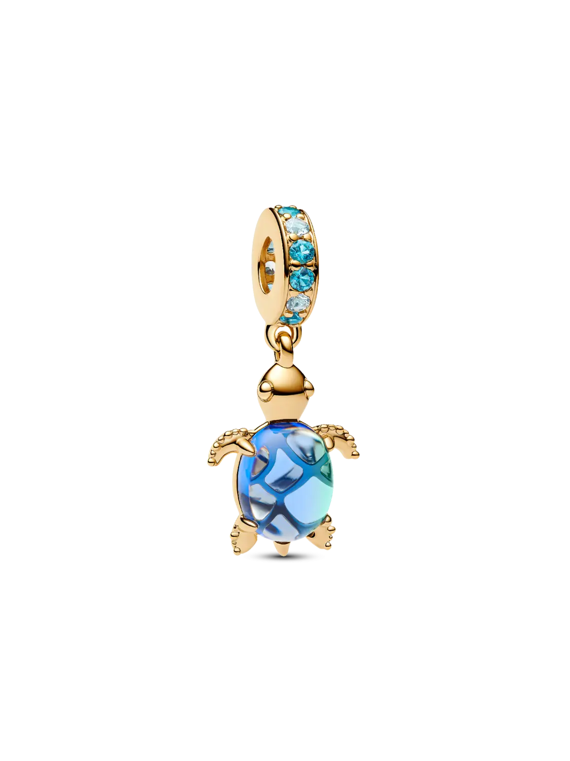 

Подвеска из муранского стекла Морская черепаха Pandora, 14-каратное золотое покрытие