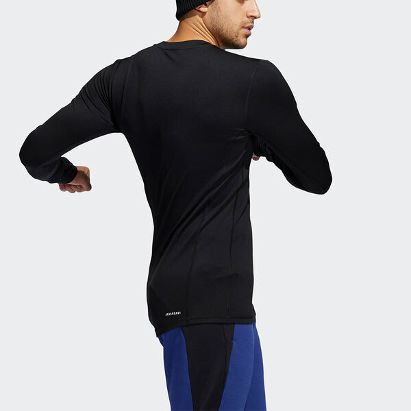 Футболка adidas TF Turf Warm Ls Casual Sports Long Sleeves Round Neck Black, черный — фото 4