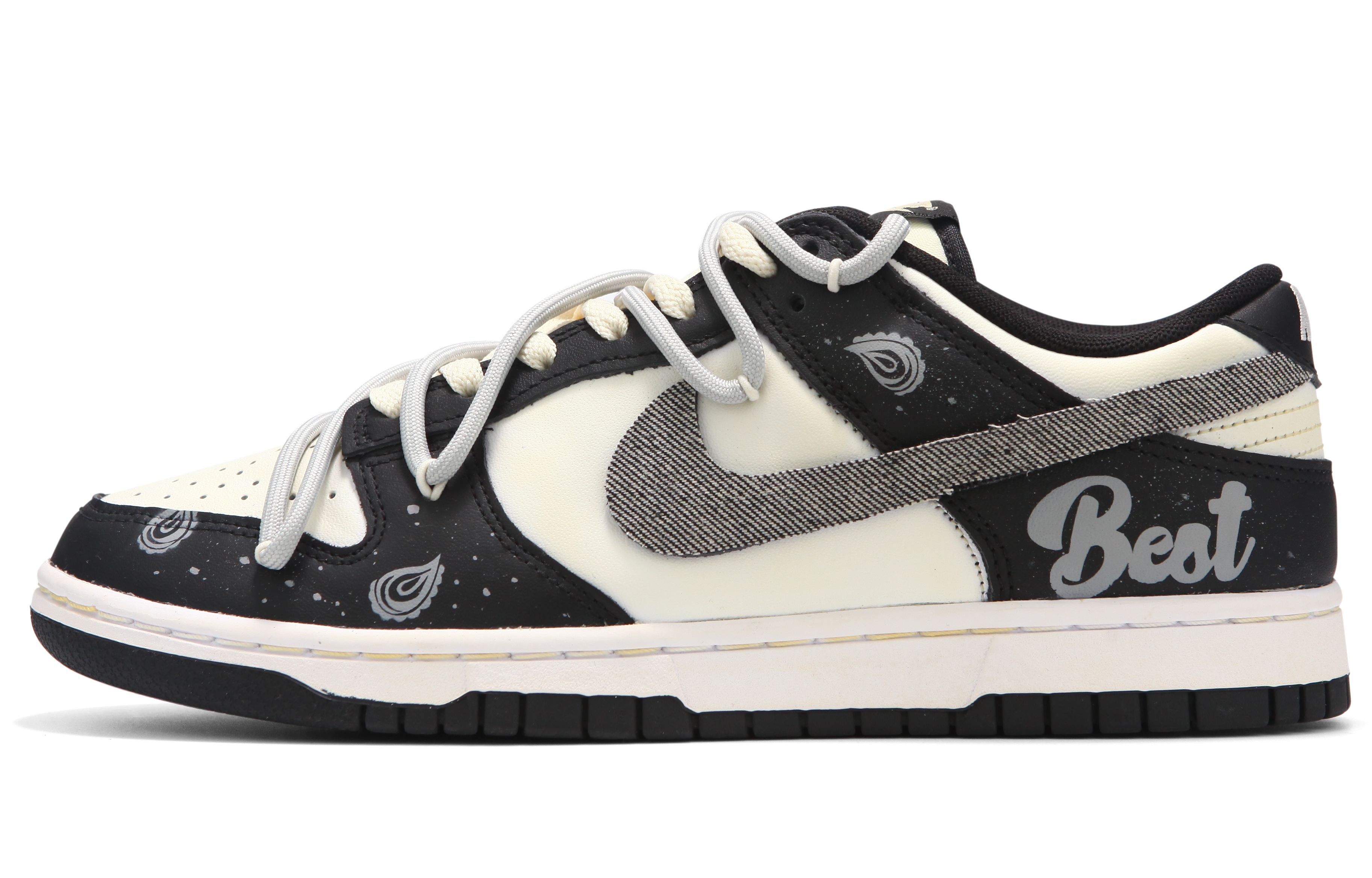 

Кроссовки Nike Dunk Skateboard Shoes Men Low-Top Black Beige Yellow