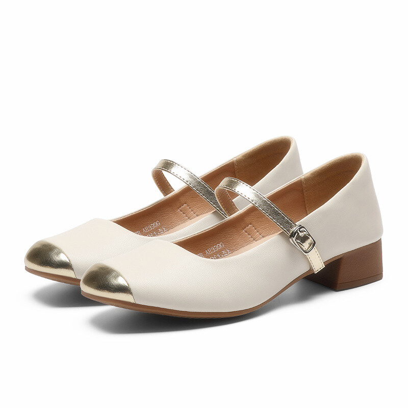 Туфли Мэри Джейн женские Zhr, цвет Beige Gold — фото 2