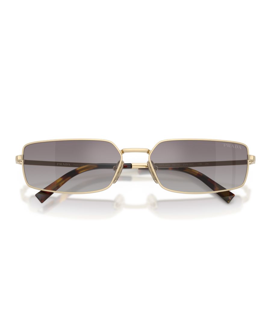 Женские прямоугольные солнцезащитные очки, PR A60S PRADA, Pale Gold, Blue — фото 2