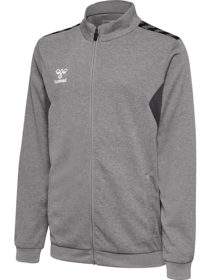 

Детская тренировочная куртка "Hmlauthentic Pl Zip Jacket Kids" серого цвета Hummel