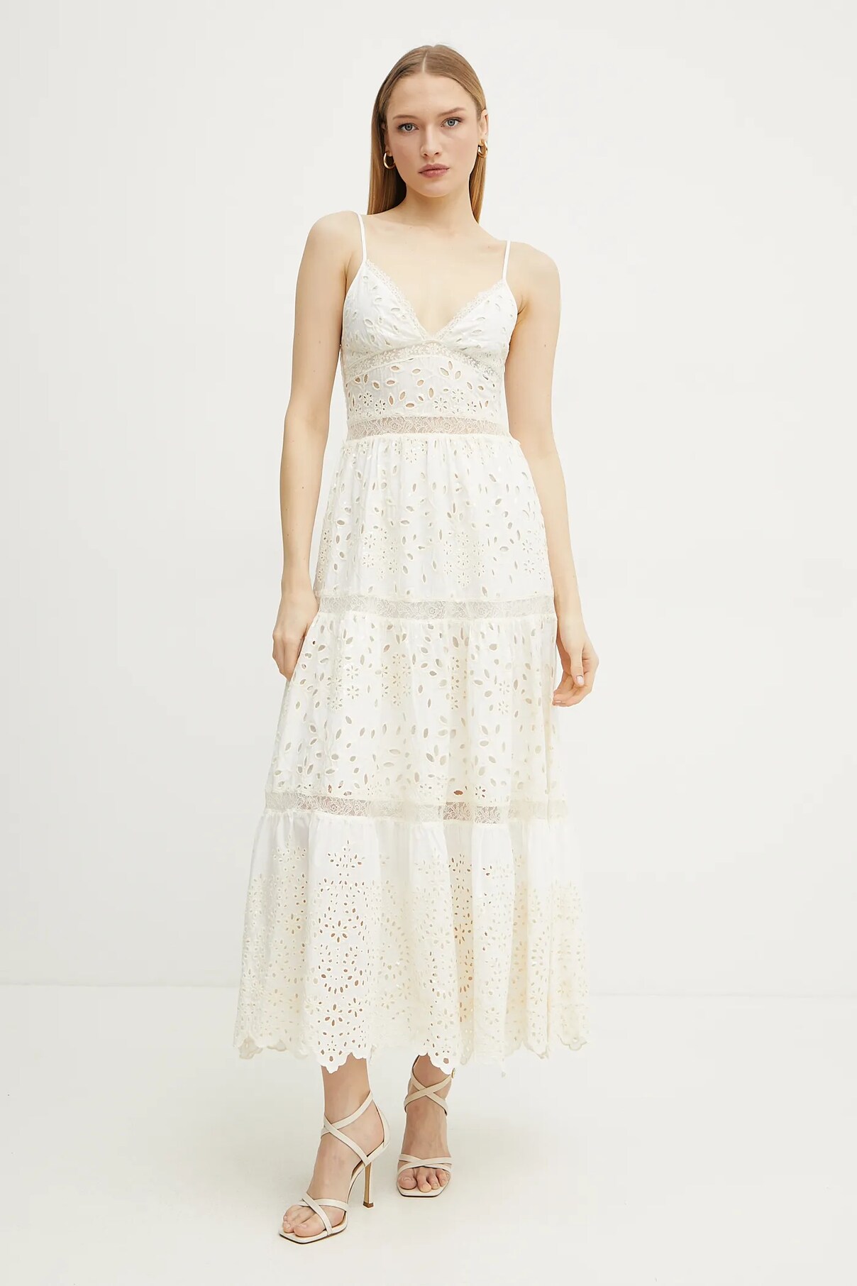 

Платье из хлопка Ermanno Scervino, белый