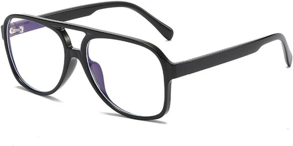 

Мужские солнцезащитные очки в стиле ретро с увеличенными двойными перемычками, прозрачная оправа, женские очки желто-синего цвета с защитой от УФ-излучения UV400 generic, Black Clear