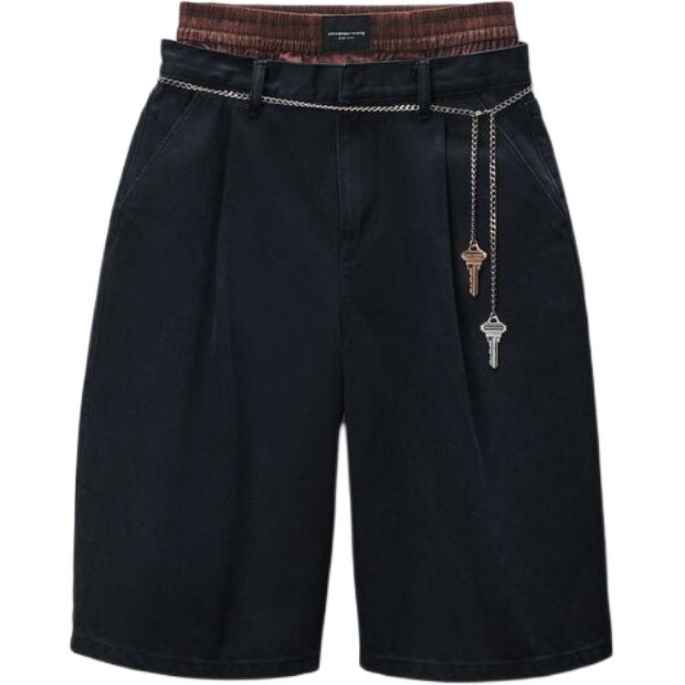 

Шорты плиссе с цепочкой Alexander Wang, черный