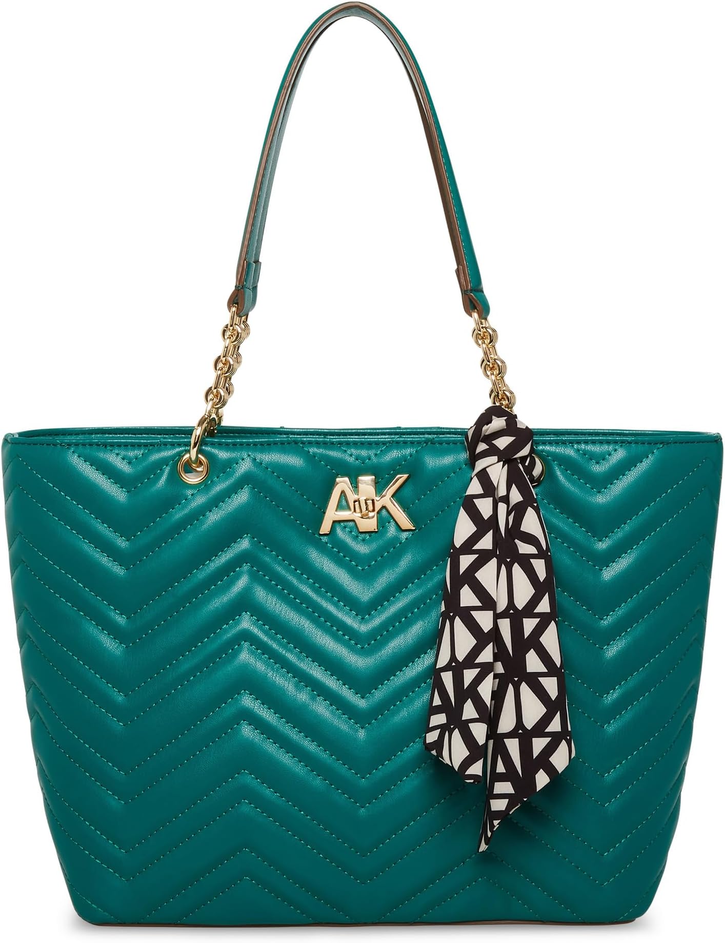 

Сумка Anne Klein Quilted Chain Tote with Turnlock, цвет Emerald