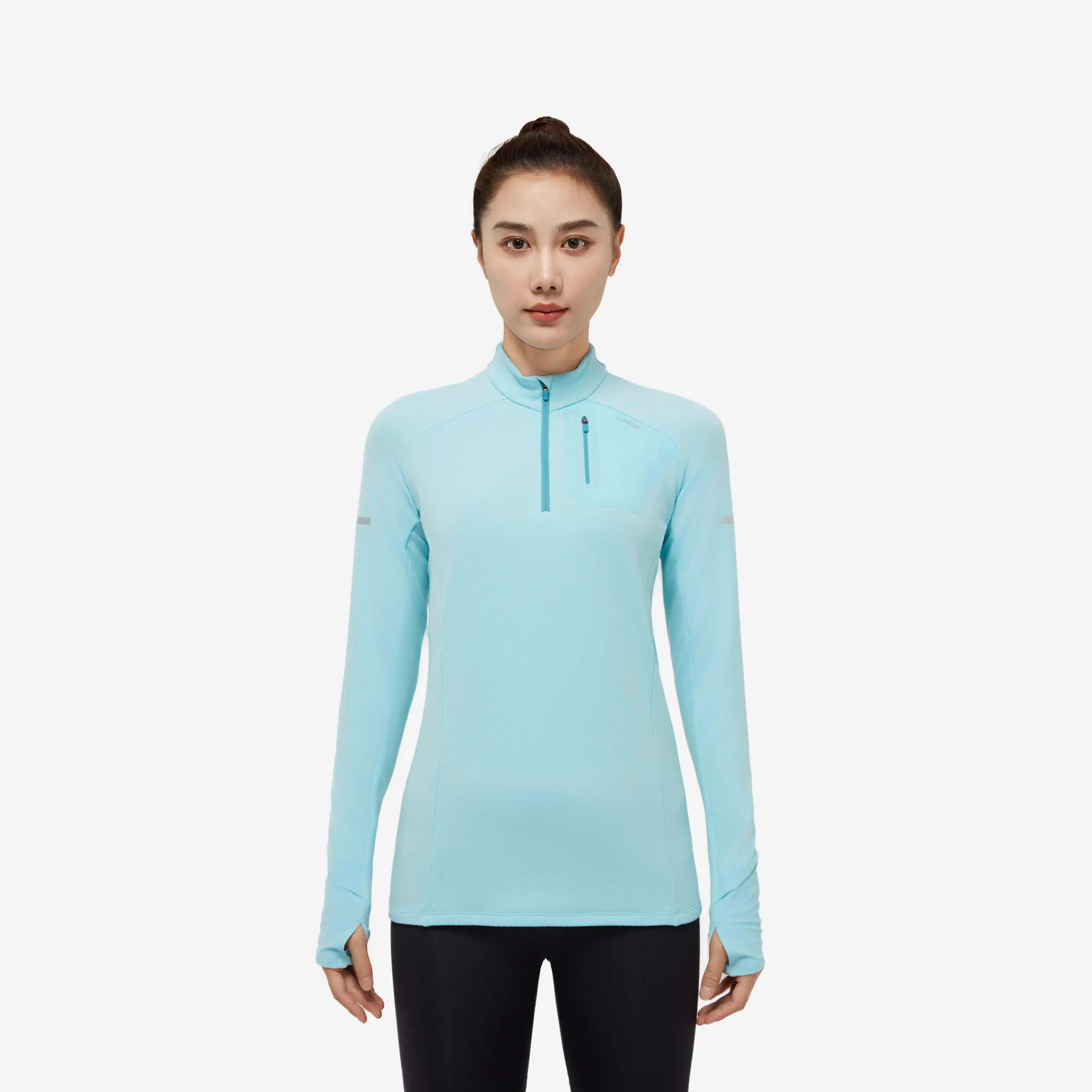 

Женская утеплённая полузастёжка-молния беговой лонгслив Kiprun Run 500