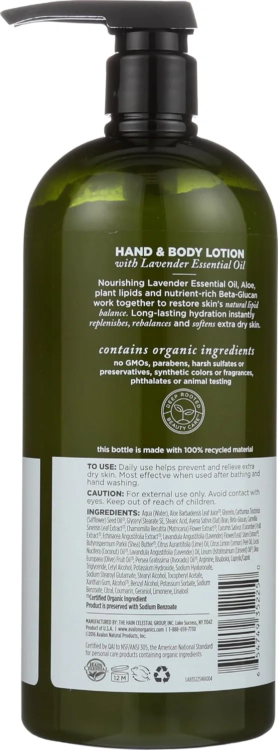 Лосьон для рук и тела Avalon Organics Lavender, 1 x 946 мл Avalon Organics — фото 2