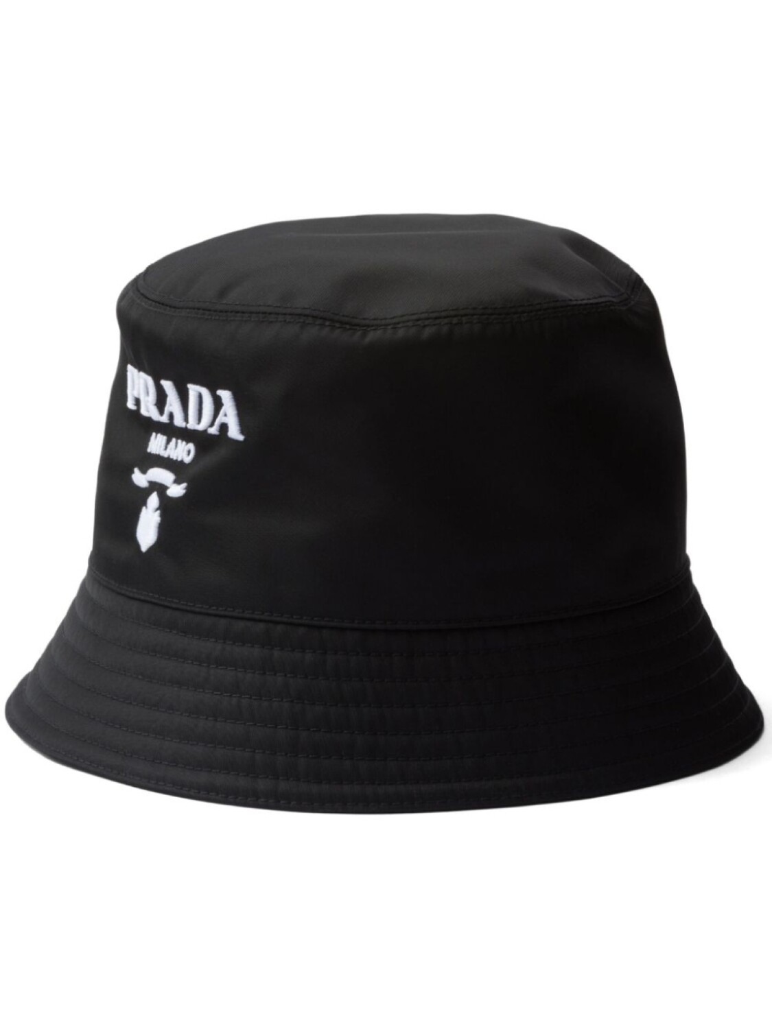 

Prada панама с вышитым логотипом, черный