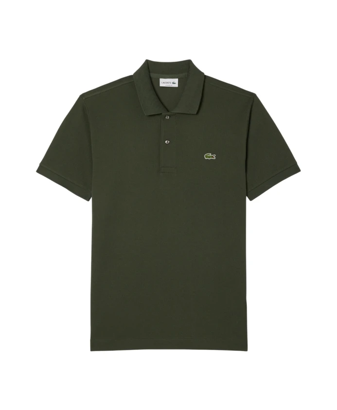 

Зеленая рубашка-поло, классический стиль Lacoste, зеленый