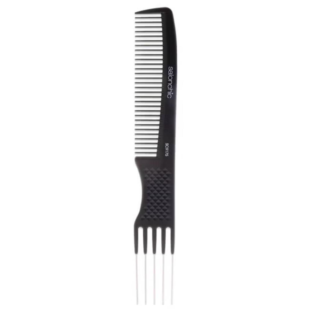 Двусторонняя карбоновая расческа SalonChic, термостойкая, размер 8, подходит для мужчин и женщин - 1 шт, прозрачный — фото 2
