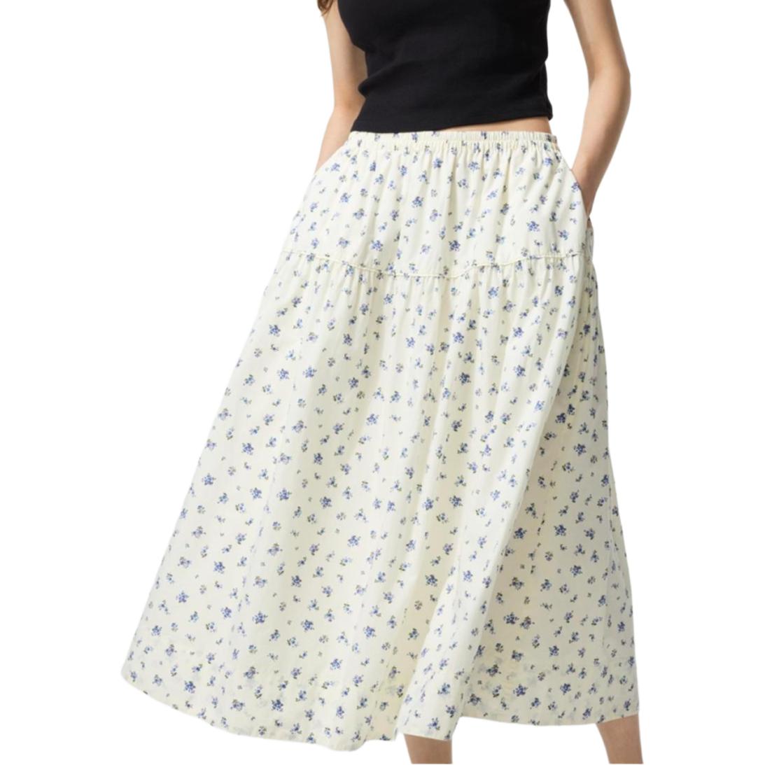 

Повседневная длинная юбка женская UNIQLO, слоновая кость