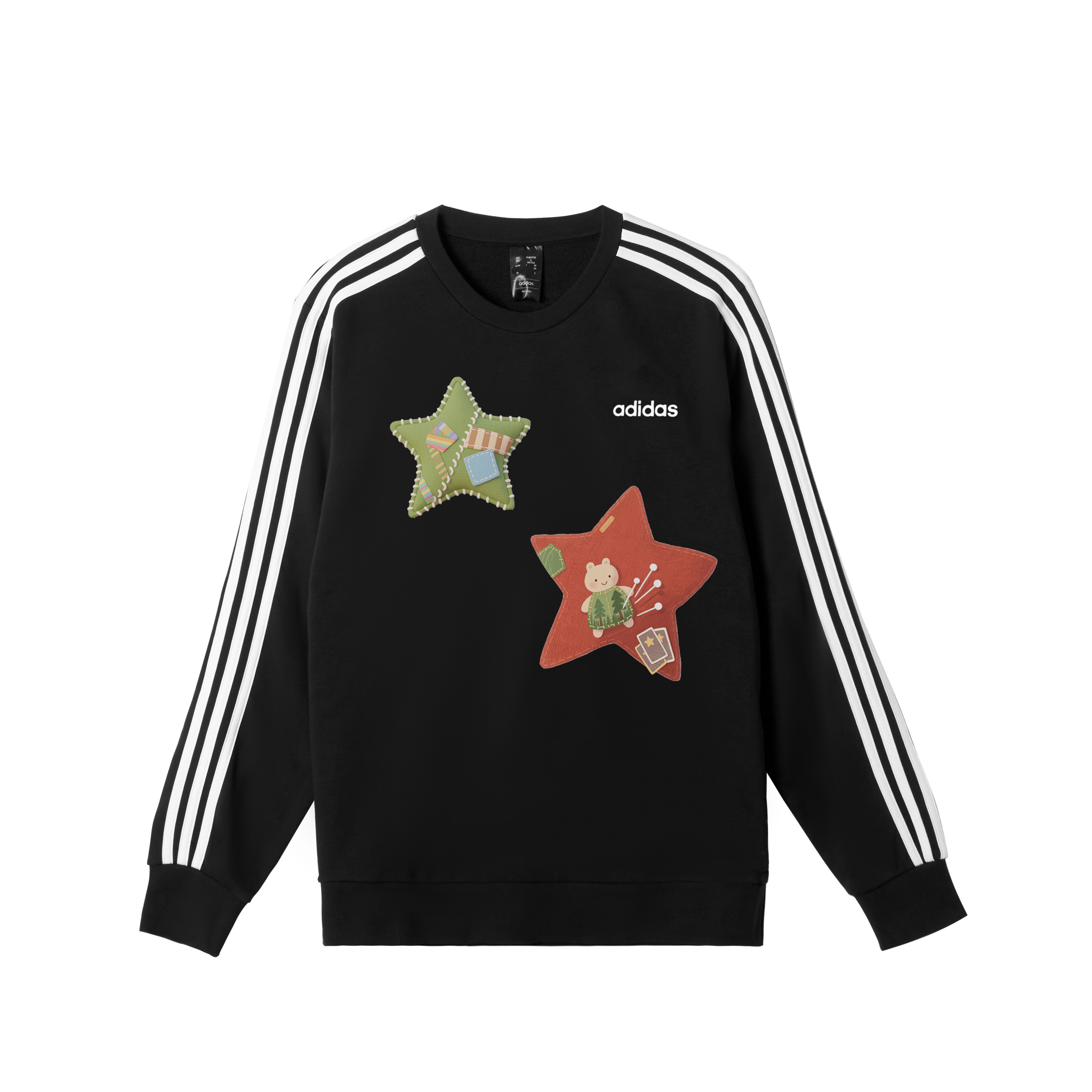 

Adidas Мужская толстовка с круглым вырезом, черная, средней толщины