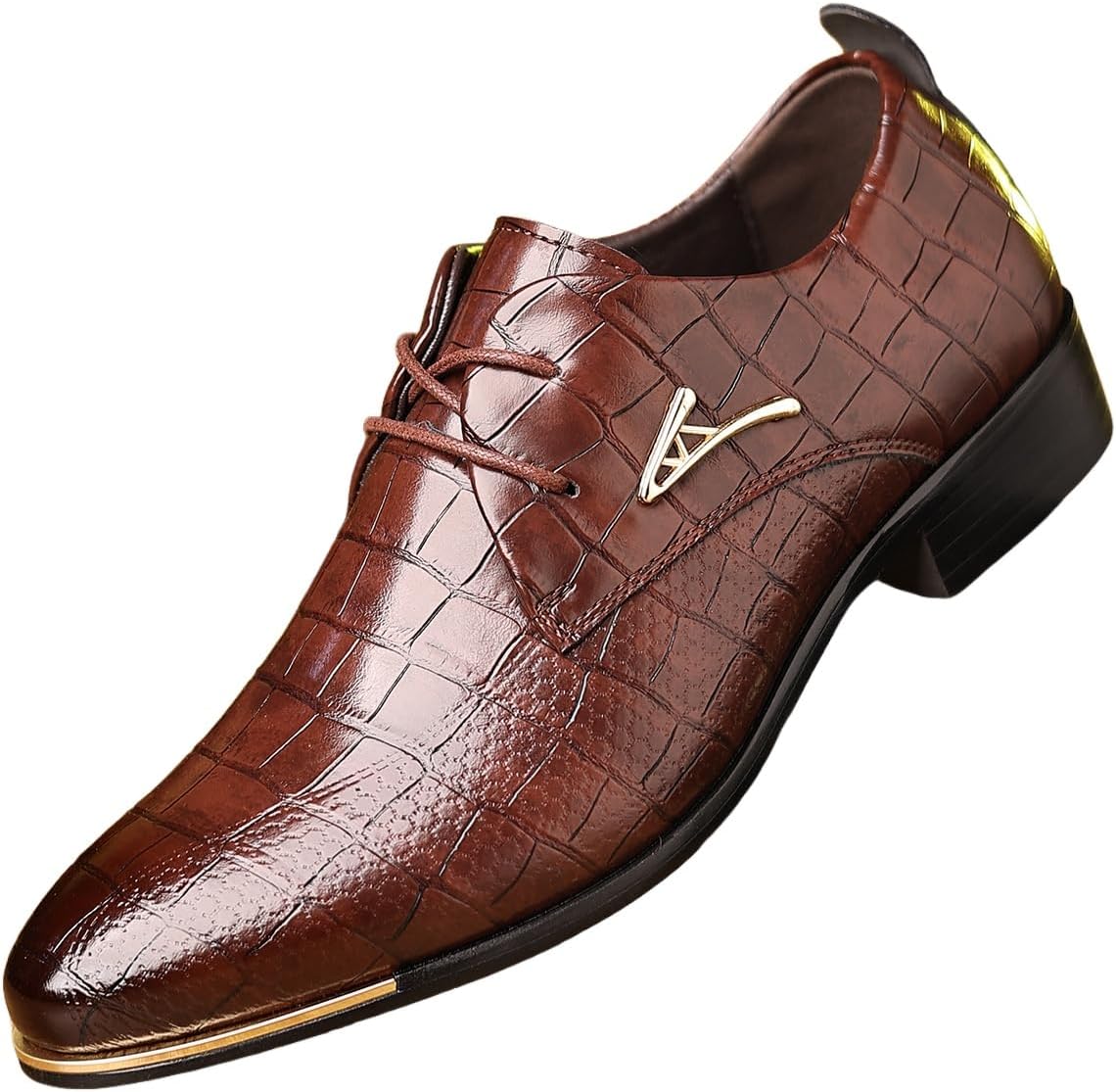 

Мужские кожаные туфли в стиле бизнес-кэжуал. Модный формальный стиль, подходит для вечеринок и повседневной носки Fusecottc, коричневый