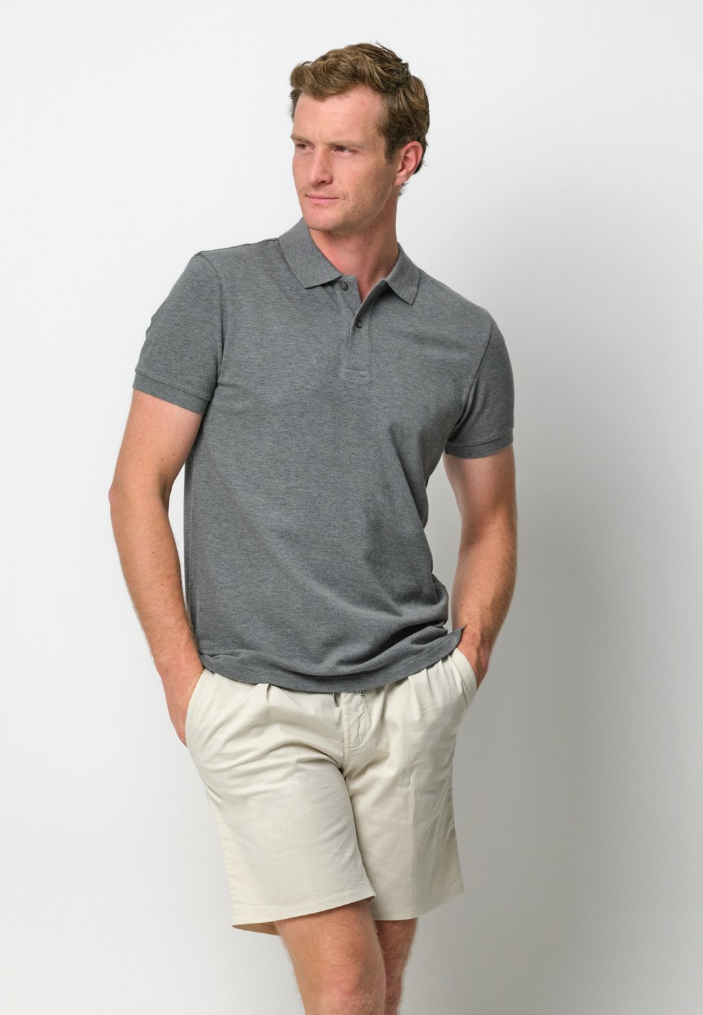

Поло SHORT SLEEVE PROFUOMO, металлик серый