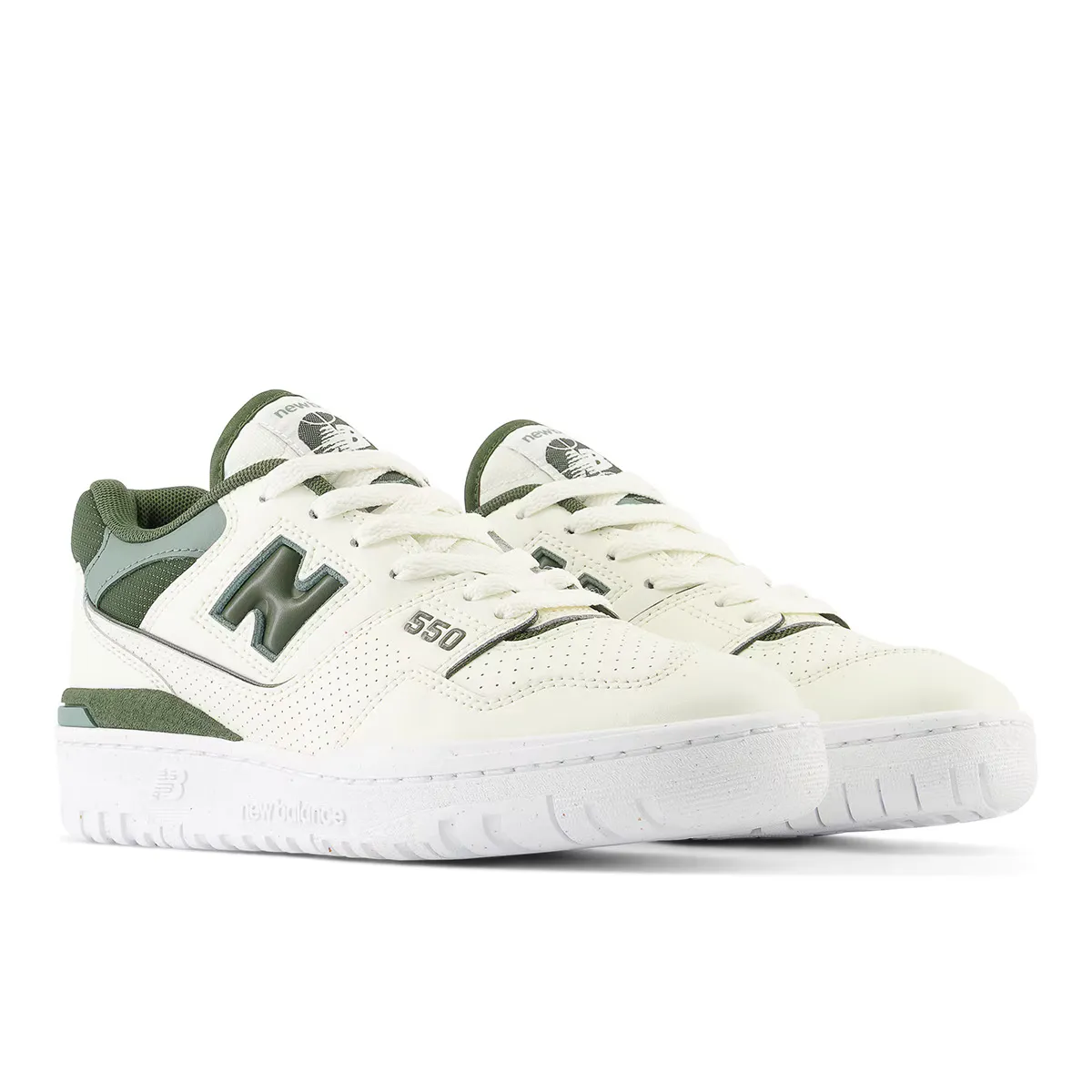 Женские повседневные кроссовки Retro Basket 550 New Balance, белый/зеленый — фото 2