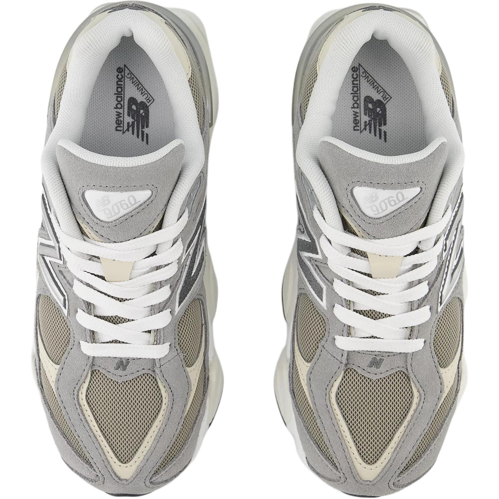 Детские кроссовки NB 9060 с амортизацией и износостойкостью New Balance, серый/белый — фото 3