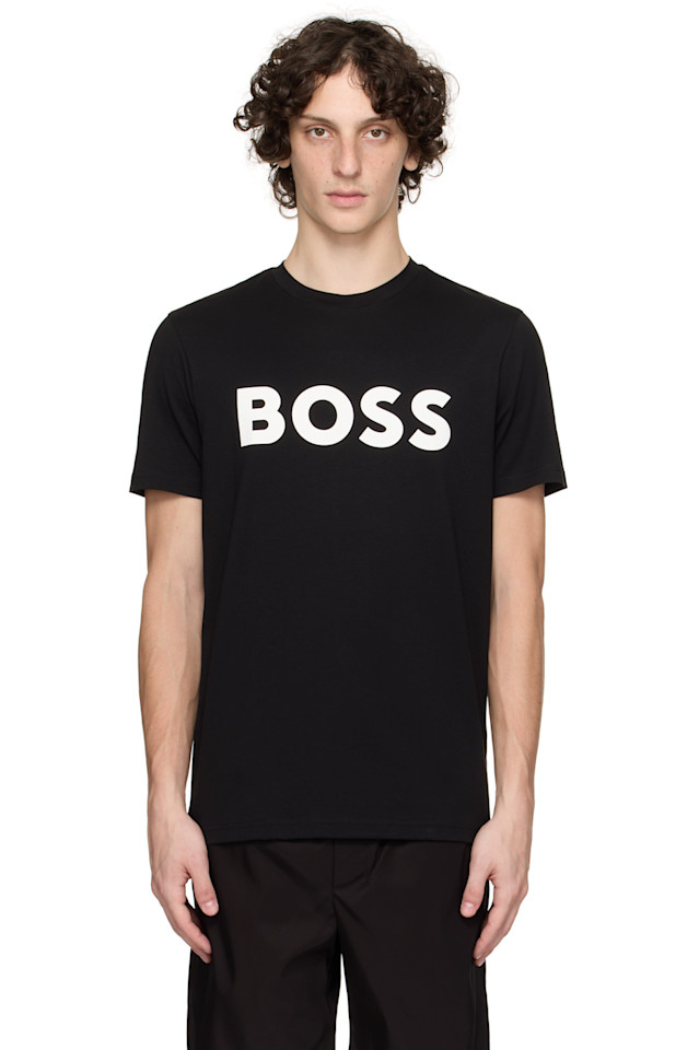 

Футболка с принтом логотипа Boss, черный