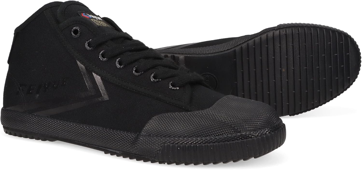 Кроссовки FEIYUE Fe Mid 1920 из парусины для занятий боевыми искусствами, унисекс, средней высоты. Отличные кроссовки для боевых искусств, паркура, силовых тренировок и повседневной носки, черный — фото 2
