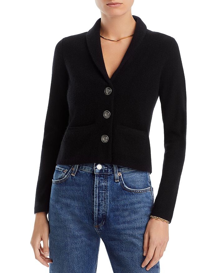 

AQUA Cashmere Новинка Кашемировый пиджак на пуговицах, черный