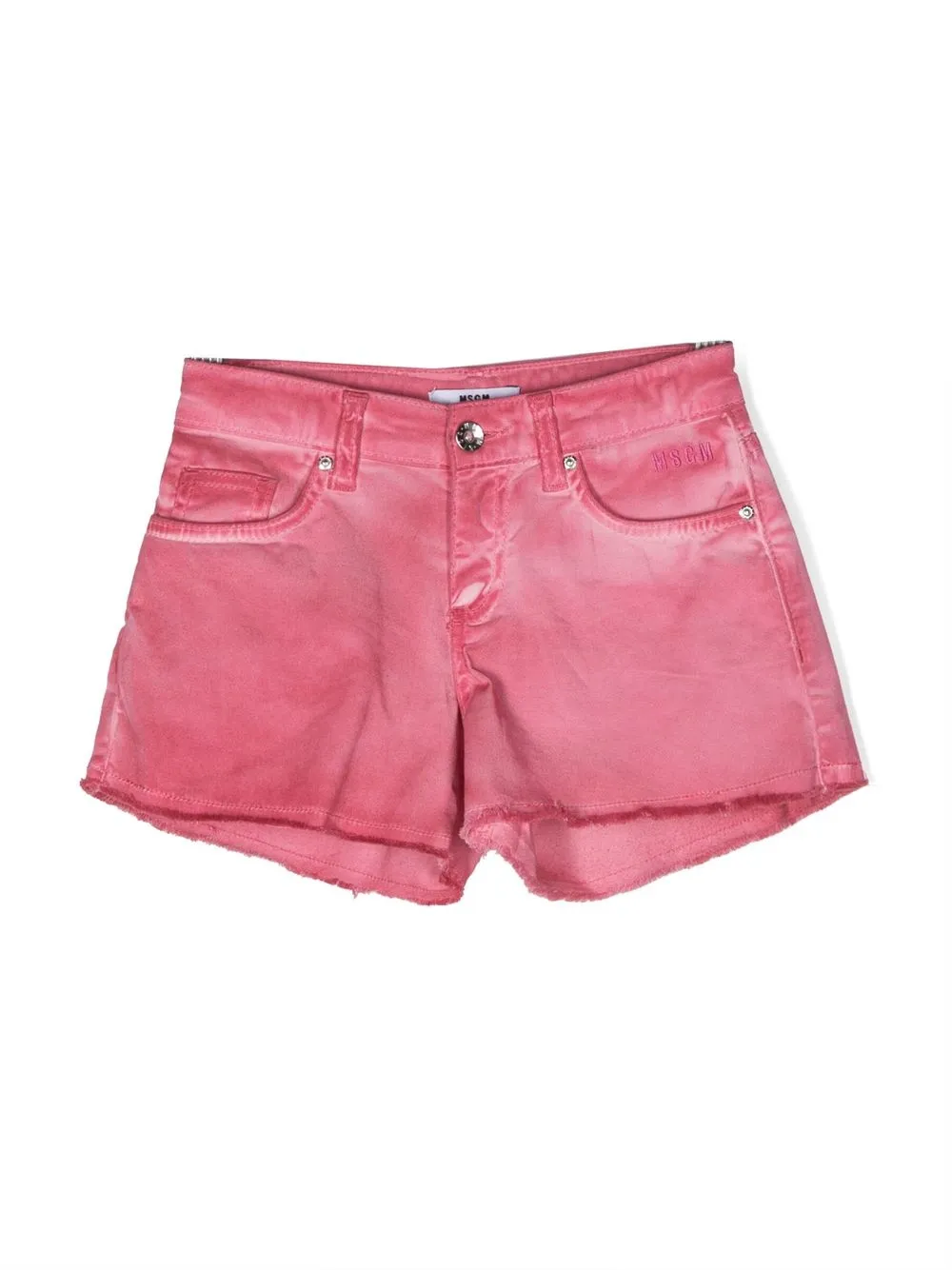 

Джинсовые шорты с эффектом потертости MSGM Kids, розовый
