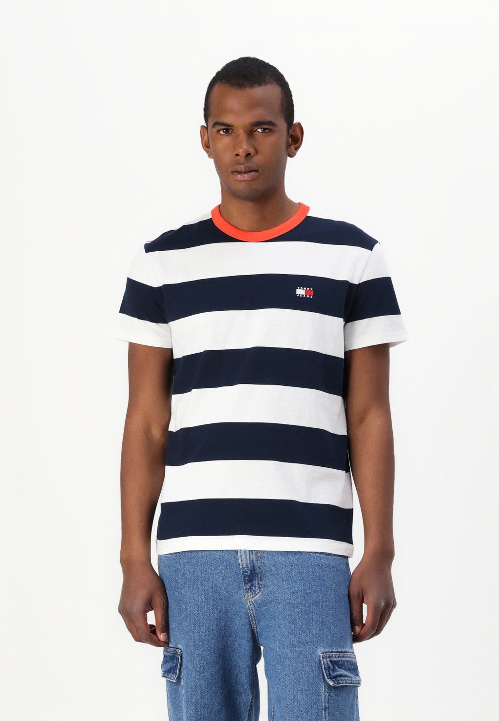

Футболка с принтом BOLD STRIPE TEE Tommy Jeans, темно-синий