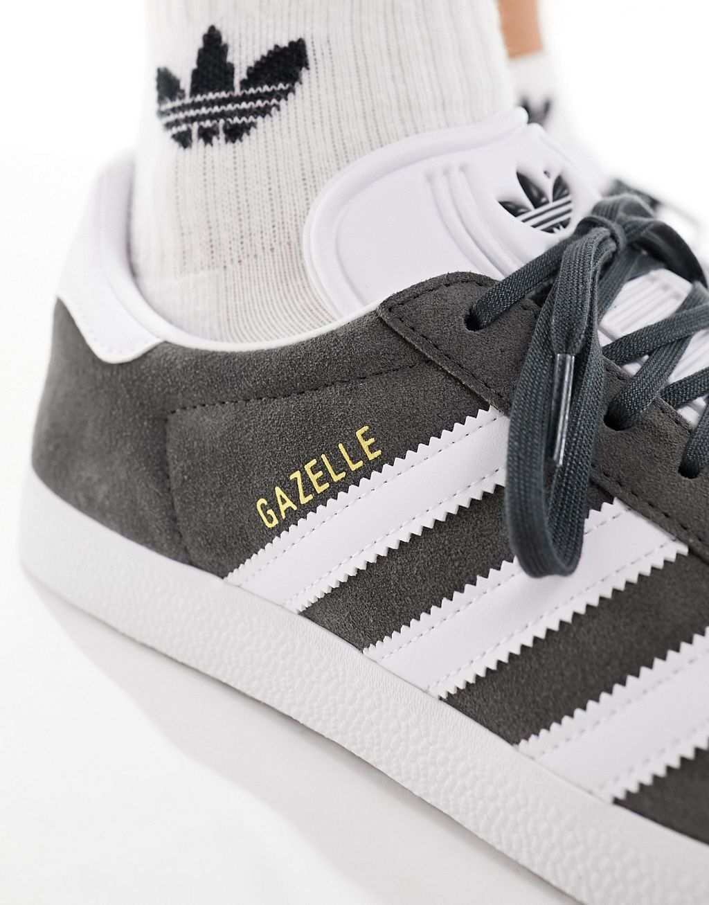 Темно-серые кроссовки adidas Originals Gazelle — фото 4