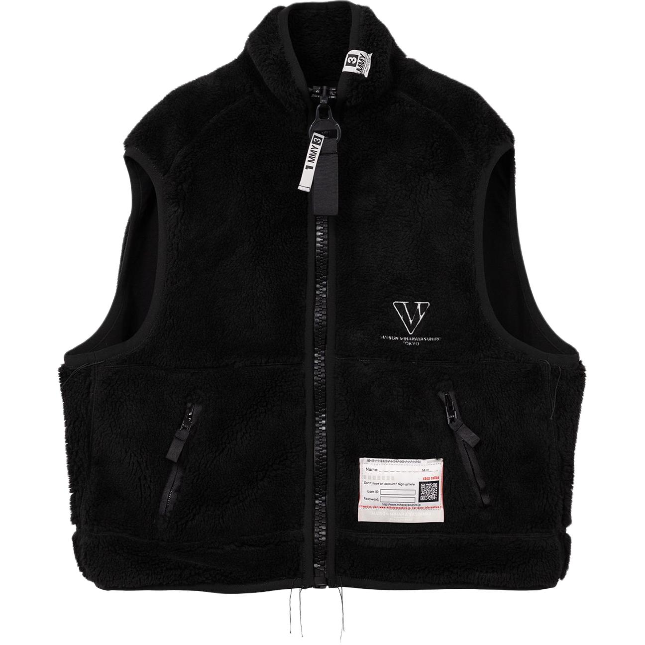 

Maison Mihara Yasuhiro Флисовая жилетка на молнии, Black