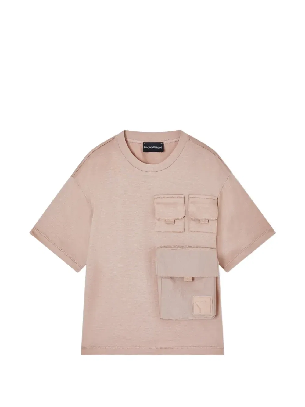 Футболка с карманами Emporio Armani Kids, бежевый