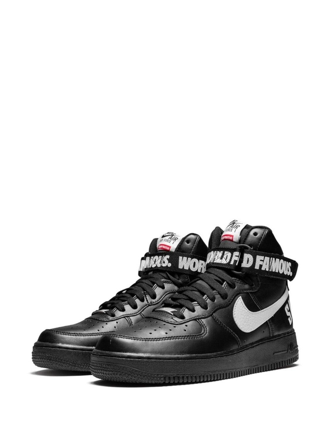 Nike высокие кроссовки Air Force 1 из коллаборации с Supreme, черный — фото 2