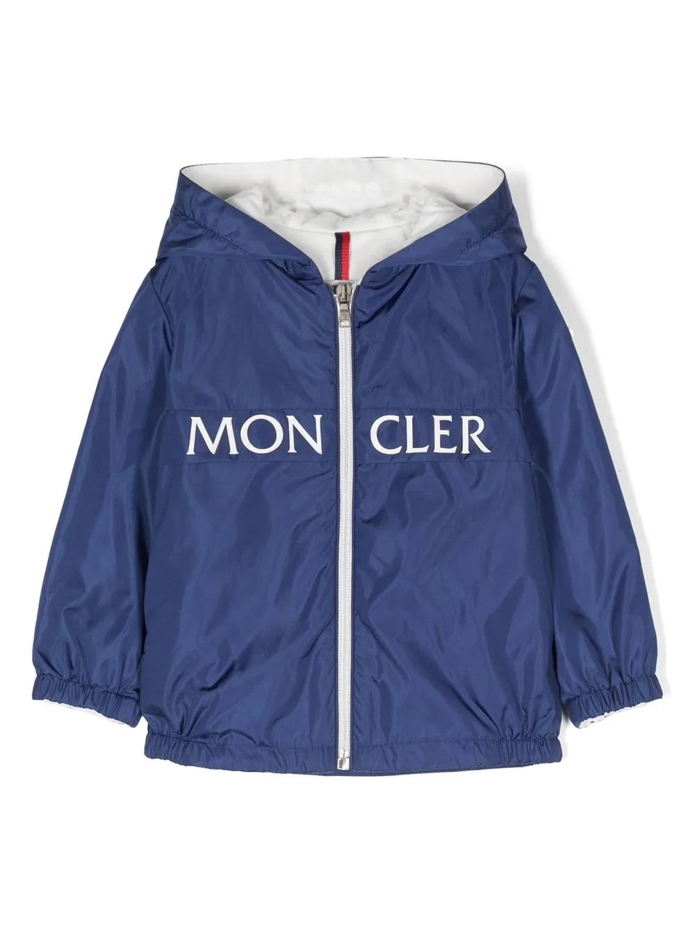

Непромокаемая куртка с капюшоном и логотипом Moncler Enfant, синий