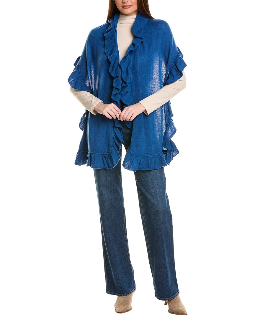 

Кашемировый шарф Forte Cashmere Ruffle, синий