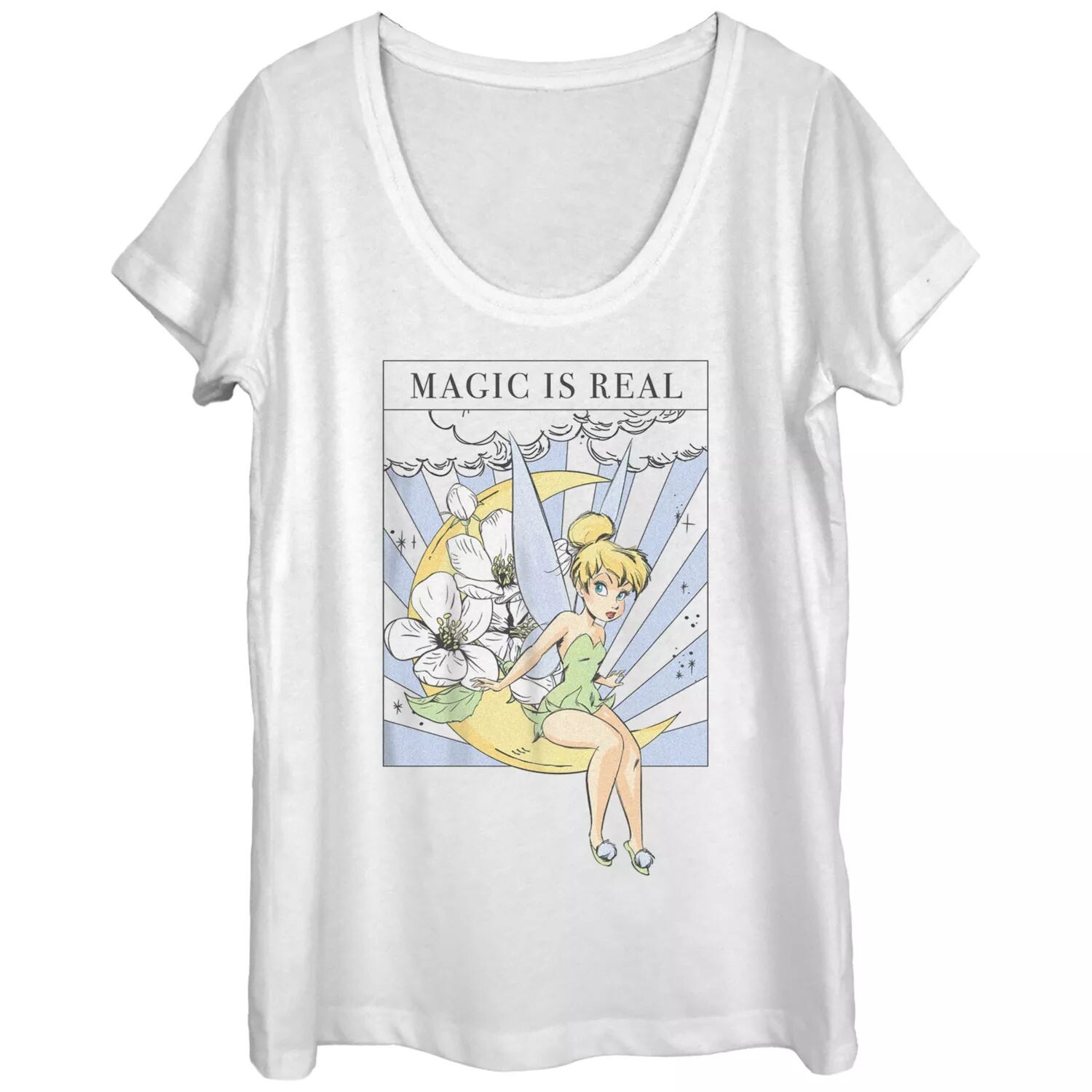 

Футболка с графическим плакатом Disney's Tinkerbell Juniors' Magic Is Real Licensed Character