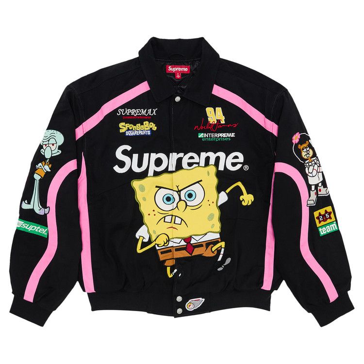 

Куртка Supreme x Spongebob Squarepants x Jeff Hamilton Racing Jacket, Black
